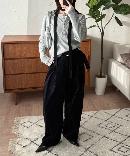 MUHET(ミュエータ)の「belted corduroy pants / ベルト付きコーデュロイパンツ(その他パンツ・レディース・ベージュ/ネイビー/ブラウン・SMALL/MEDIUM/LARGE)」の15枚目の写真