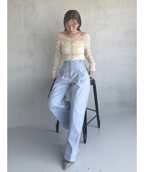 ギャザーオフショルチュールトップス（Tシャツ/カットソー）｜SNIDEL