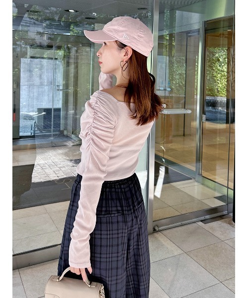 ギャザーオフショルチュールトップス（Tシャツ/カットソー）｜SNIDEL