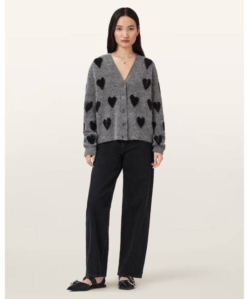 ALLSAINTS（オールセインツ）の「AMORA JACQUARD BRUSHED CARDIGAN | AMORA ジャカード ブラッシュド カーディガン（カーディガン/ボレロ・レディース・グレー系その他・S/M/L/XS）」の5枚目の写真