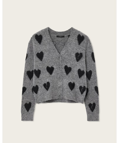 ALLSAINTS（オールセインツ）の「AMORA JACQUARD BRUSHED CARDIGAN | AMORA ジャカード ブラッシュド カーディガン（カーディガン/ボレロ・レディース・グレー系その他・S/M/L/XS）」の7枚目の写真