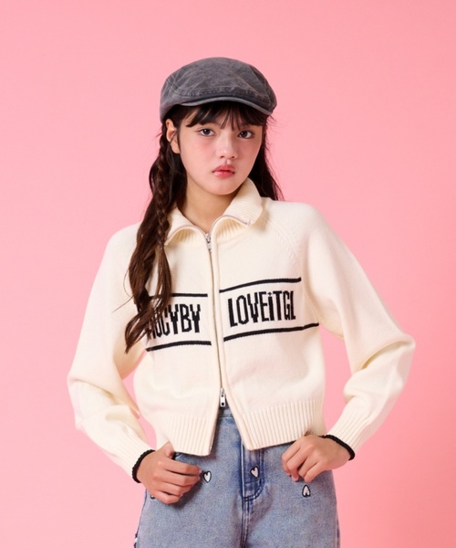 by LOVEiT（バイラビット）の「Wジップカーディガン（カーディガン/ボレロ・キッズ・ベージュ/ブラウン/オフホワイト・140cm/160cm/120cm/150cm/130cm）」の2枚目の写真