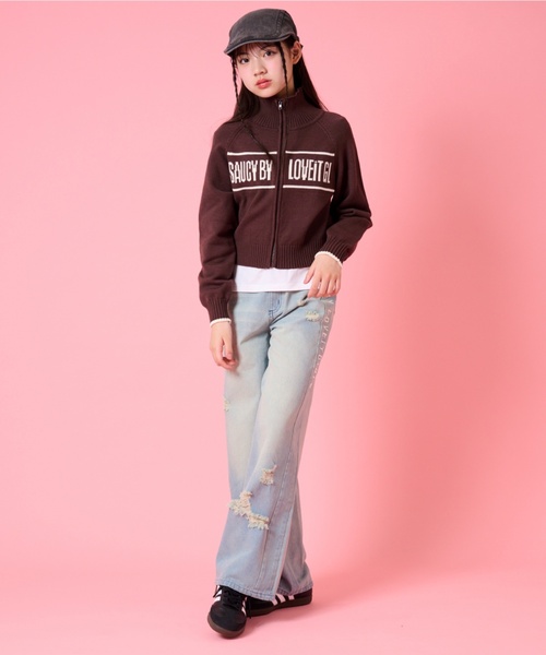 by LOVEiT（バイラビット）の「Wジップカーディガン（カーディガン/ボレロ・キッズ・ベージュ/ブラウン/オフホワイト・140cm/160cm/120cm/150cm/130cm）」の5枚目の写真