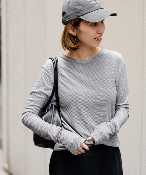 FRAMeWORK(フレームワーク)の「HTシアーロングTee NEW(Tシャツ/カットソー・レディース・ブラック系その他/スカイブルー/イエロー/ホワイト・FREE)」の5枚目の写真