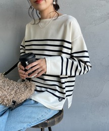 ORCIVAL（オーシバル）の「[ORCIVAL/オーシバル] ボートネック パネルボーダーニットソー（ニット/セーター・レディース）」
