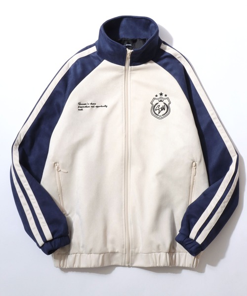 Fake Suede Track Jacket/オーバーサイズ ブロークコア フェイク