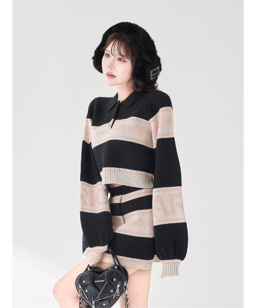 スノーパターンラメニットセットアップ（セットアップ）｜Darich