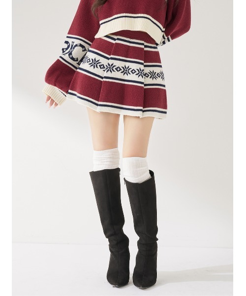 Darich（ダーリッチ）の「スノーパターンラメニットセットアップ