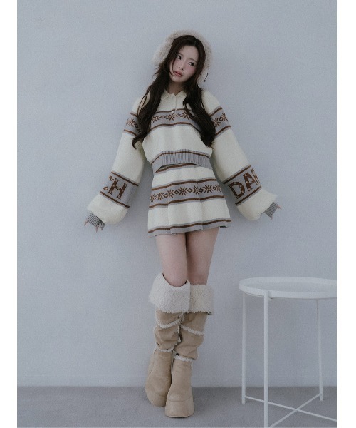 新品未開封　ダーリッチ　スノーパターンラメニットセットアップ　darich F スノーパターンラメニットセットアップ（セットアップ）｜Darich