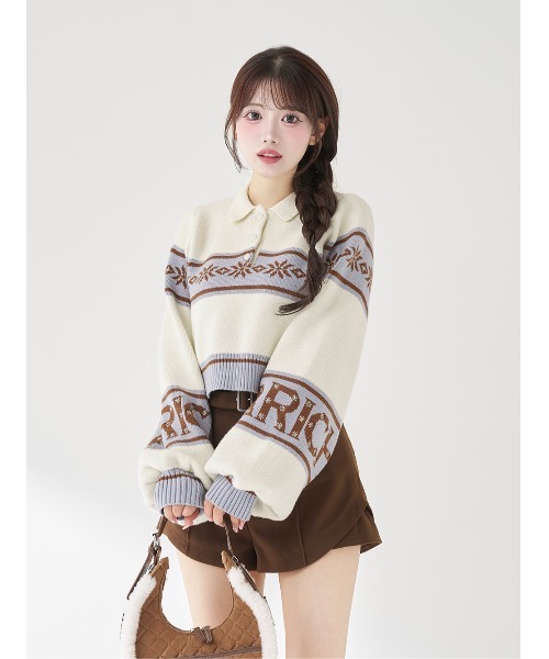 スノーパターンラメニットセットアップ（セットアップ）｜Darich