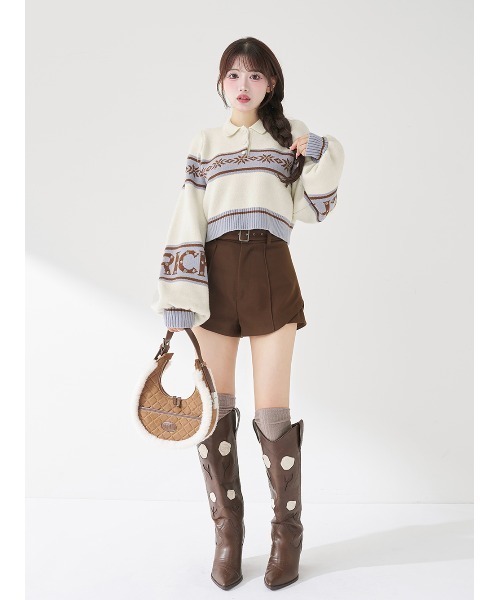 スノーパターンラメニットセットアップ（セットアップ）｜Darich