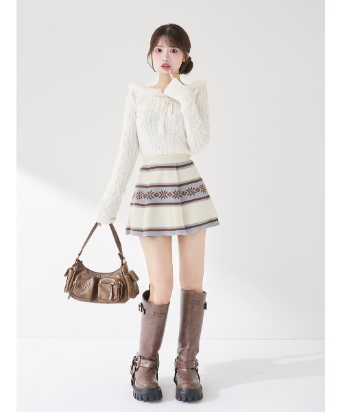 スノーパターンラメニットセットアップ（セットアップ）｜Darich