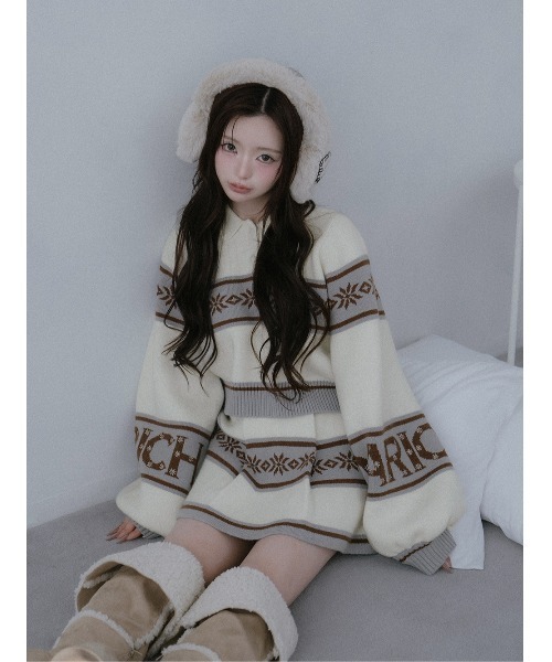 新品未開封　ダーリッチ　スノーパターンラメニットセットアップ　darich F スノーパターンラメニットセットアップ（セットアップ）｜Darich