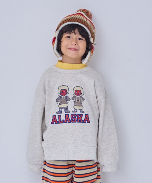 Life Support Products（ライフサポートプロダクツ）の「裏毛シティプリントトレーナー（スウェット・キッズ・バイオレット/ブルー/オフホワイト/マスタード/チャコール/ホワイト系その他・80/90/95/100/110/120/130/140/150）」の3枚目の写真