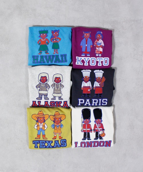 Life Support Products（ライフサポートプロダクツ）の「裏毛シティプリントトレーナー（スウェット・キッズ・バイオレット/ブルー/オフホワイト/マスタード/チャコール/ホワイト系その他・80/90/95/100/110/120/130/140/150）」の7枚目の写真