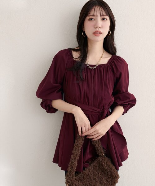 natural couture（ナチュラルクチュール）の「マルチWAYカシュクールリボンブラウス（シャツ/ブラウス・レディース・ボルドー/ブラウン/ブラック/オフホワイト・FREE）」の4枚目の写真