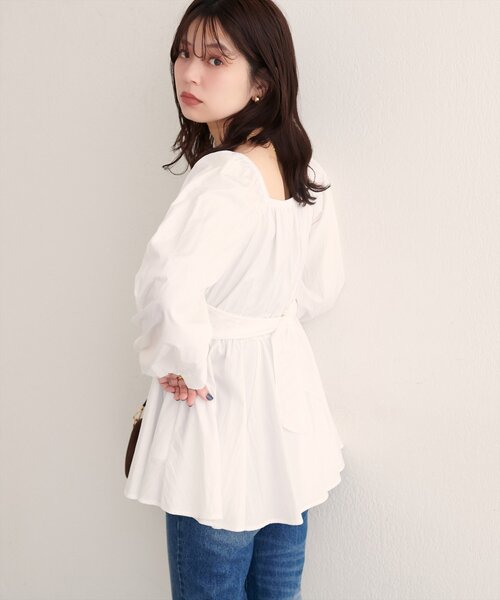 natural couture（ナチュラルクチュール）の「マルチWAYカシュクールリボンブラウス（シャツ/ブラウス・レディース・ボルドー/ブラウン/ブラック/オフホワイト・FREE）」の6枚目の写真