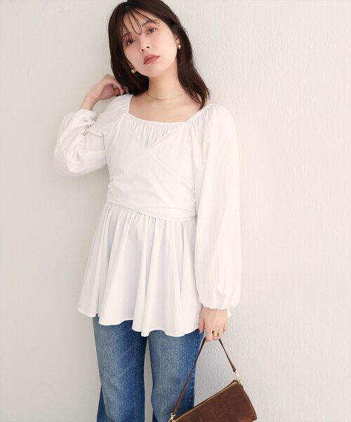 natural couture（ナチュラルクチュール）の「マルチWAYカシュクールリボンブラウス（シャツ/ブラウス・レディース・ボルドー/ブラウン/ブラック/オフホワイト・FREE）」の7枚目の写真