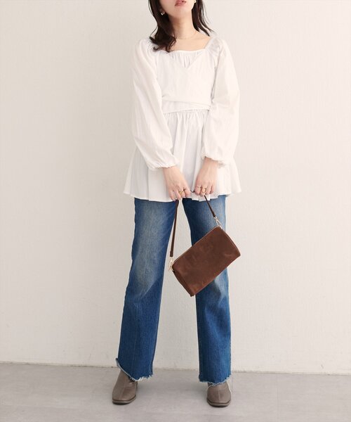 natural couture（ナチュラルクチュール）の「マルチWAYカシュクールリボンブラウス（シャツ/ブラウス・レディース・ボルドー/ブラウン/ブラック/オフホワイト・FREE）」の10枚目の写真