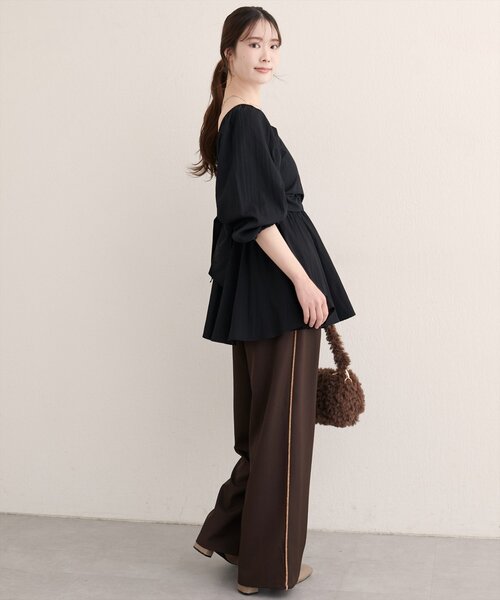 natural couture（ナチュラルクチュール）の「マルチWAYカシュクールリボンブラウス（シャツ/ブラウス・レディース・ボルドー/ブラウン/ブラック/オフホワイト・FREE）」の21枚目の写真