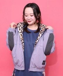 0658 neon light blouson パープル紫 ブルゾン レディースのブルゾン（パープル/紫色系）ファッション通販