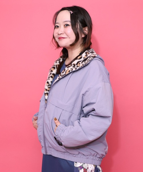 ScoLar 153647：キノコ×レオパード柄リバーシブルブルゾン 153647：キノコ×レオパード柄リバーシブルブルゾン（ブルゾン