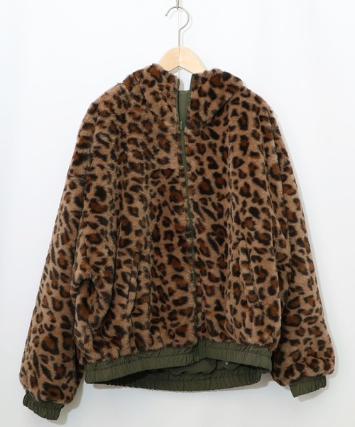 ScoLar 153647：キノコ×レオパード柄リバーシブルブルゾン 153647：キノコ×レオパード柄リバーシブルブルゾン（ブルゾン