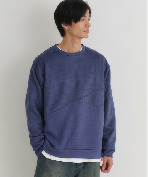 BACK NUMBER(バックナンバー)の「BACK NUMBER(バックナンバー)【メンズ】フェイクスエード切替クルートレーナー(スウェット・メンズ・ダークグレー/ライトグレー/ブルー・M/L/XL)」の10枚目の写真