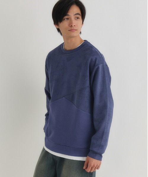 BACK NUMBER(バックナンバー)の「BACK NUMBER(バックナンバー)【メンズ】フェイクスエード切替クルートレーナー(スウェット・メンズ・ダークグレー/ライトグレー/ブルー・M/L/XL)」の11枚目の写真