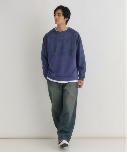 BACK NUMBER(バックナンバー)の「BACK NUMBER(バックナンバー)【メンズ】フェイクスエード切替クルートレーナー(スウェット・メンズ・ダークグレー/ライトグレー/ブルー・M/L/XL)」の13枚目の写真