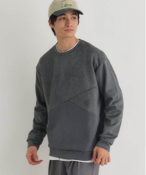 BACK NUMBER(バックナンバー)の「BACK NUMBER(バックナンバー)【メンズ】フェイクスエード切替クルートレーナー(スウェット・メンズ・ダークグレー/ライトグレー/ブルー・M/L/XL)」の15枚目の写真