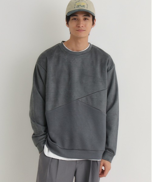 BACK NUMBER(バックナンバー)の「BACK NUMBER(バックナンバー)【メンズ】フェイクスエード切替クルートレーナー(スウェット・メンズ・ダークグレー/ライトグレー/ブルー・M/L/XL)」の16枚目の写真