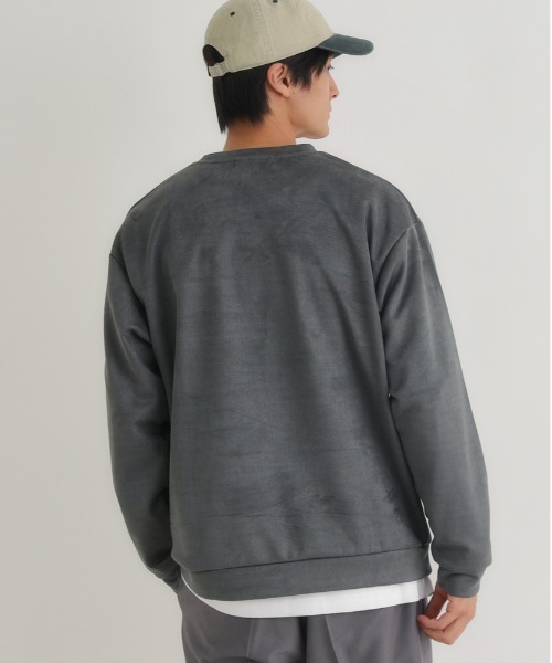 BACK NUMBER(バックナンバー)の「BACK NUMBER(バックナンバー)【メンズ】フェイクスエード切替クルートレーナー(スウェット・メンズ・ダークグレー/ライトグレー/ブルー・M/L/XL)」の17枚目の写真