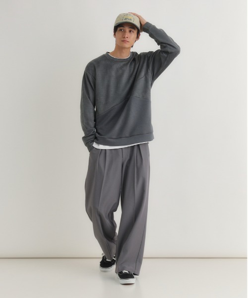 BACK NUMBER(バックナンバー)の「BACK NUMBER(バックナンバー)【メンズ】フェイクスエード切替クルートレーナー(スウェット・メンズ・ダークグレー/ライトグレー/ブルー・M/L/XL)」の19枚目の写真