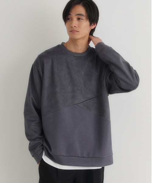 BACK NUMBER(バックナンバー)の「BACK NUMBER(バックナンバー)【メンズ】フェイクスエード切替クルートレーナー(スウェット・メンズ・ダークグレー/ライトグレー/ブルー・M/L/XL)」の21枚目の写真