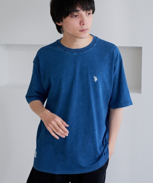 U.S. POLO ASSN.（ユーエスポロアッスン）の「【U.S. POLO ASSN.】ピグメント加工 ワンポイント 半袖 Tシャツ（Tシャツ/カットソー・メンズ・スミクロ/アイボリー/ダークブルー・L/M）」の17枚目の写真