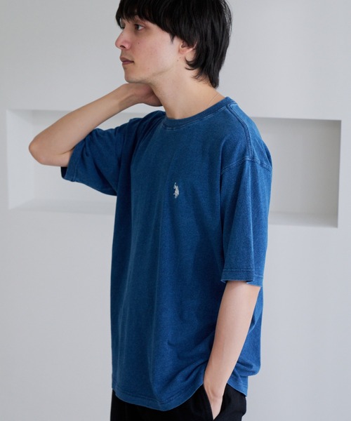 U.S. POLO ASSN.（ユーエスポロアッスン）の「【U.S. POLO ASSN.】ピグメント加工 ワンポイント 半袖 Tシャツ（Tシャツ/カットソー・メンズ・スミクロ/アイボリー/ダークブルー・L/M）」の19枚目の写真