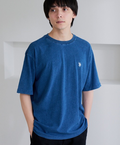 U.S. POLO ASSN.（ユーエスポロアッスン）の「【U.S. POLO ASSN.】ピグメント加工 ワンポイント 半袖 Tシャツ（Tシャツ/カットソー・メンズ・スミクロ/アイボリー/ダークブルー・L/M）」の16枚目の写真