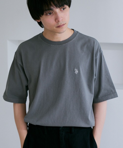 U.S. POLO ASSN.（ユーエスポロアッスン）の「【U.S. POLO ASSN.】ピグメント加工 ワンポイント 半袖 Tシャツ（Tシャツ/カットソー・メンズ・スミクロ/アイボリー/ダークブルー・L/M）」の8枚目の写真