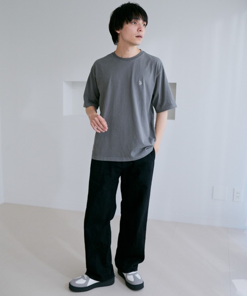 U.S. POLO ASSN.（ユーエスポロアッスン）の「【U.S. POLO ASSN.】ピグメント加工 ワンポイント 半袖 Tシャツ（Tシャツ/カットソー・メンズ・スミクロ/アイボリー/ダークブルー・L/M）」の12枚目の写真
