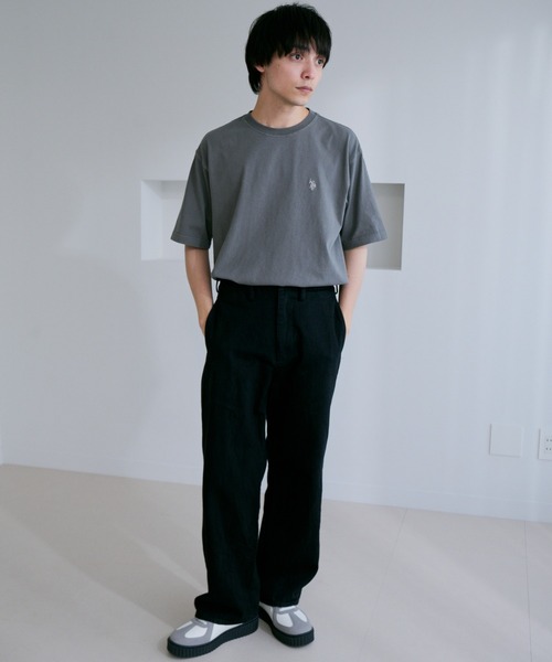 U.S. POLO ASSN.（ユーエスポロアッスン）の「【U.S. POLO ASSN.】ピグメント加工 ワンポイント 半袖 Tシャツ（Tシャツ/カットソー・メンズ・スミクロ/アイボリー/ダークブルー・L/M）」の14枚目の写真