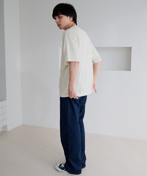 U.S. POLO ASSN.（ユーエスポロアッスン）の「【U.S. POLO ASSN.】ピグメント加工 ワンポイント 半袖 Tシャツ（Tシャツ/カットソー・メンズ・スミクロ/アイボリー/ダークブルー・L/M）」の5枚目の写真