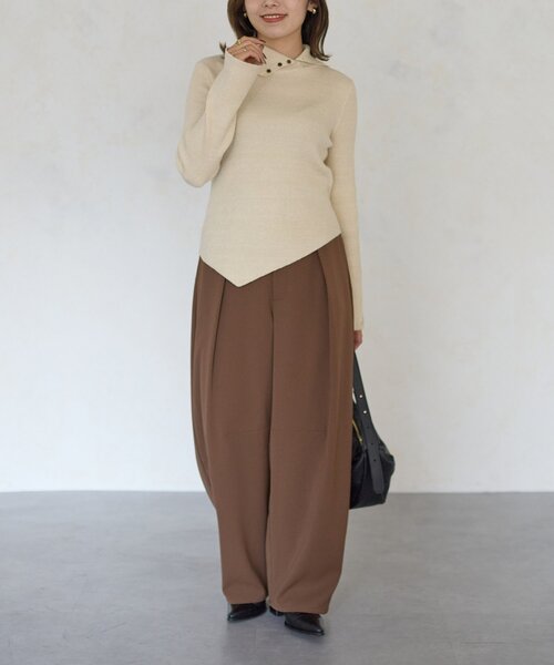 Thevon（ゼボン）の「【Mayu企画】2wayラメタートルニットプルオーバー（ニット/セーター・レディース・アイボリー/ブラック・FREE）」の13枚目の写真