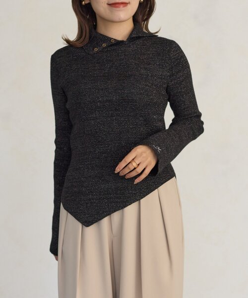 Thevon（ゼボン）の「【Mayu企画】2wayラメタートルニットプルオーバー（ニット/セーター・レディース・アイボリー/ブラック・FREE）」の17枚目の写真