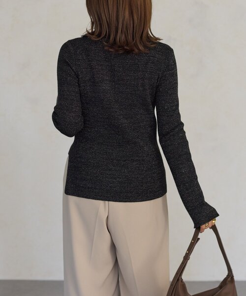 Thevon（ゼボン）の「【Mayu企画】2wayラメタートルニットプルオーバー（ニット/セーター・レディース・アイボリー/ブラック・FREE）」の19枚目の写真