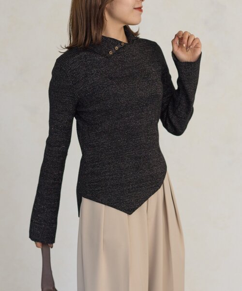Thevon（ゼボン）の「【Mayu企画】2wayラメタートルニットプルオーバー（ニット/セーター・レディース・アイボリー/ブラック・FREE）」の20枚目の写真