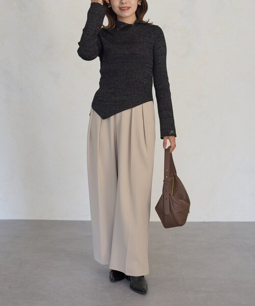 Thevon（ゼボン）の「【Mayu企画】2wayラメタートルニットプルオーバー（ニット/セーター・レディース・アイボリー/ブラック・FREE）」の22枚目の写真