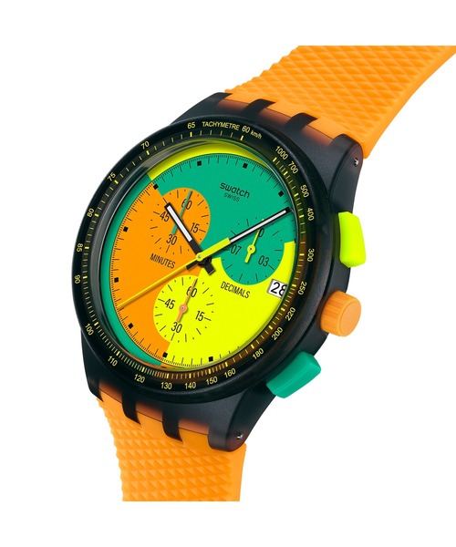 SWATCH(スウォッチ)の「SWATCH NEON SIGNAL FLAG(アナログ腕時計・レディース・ブラック・FREE)」の2枚目の写真