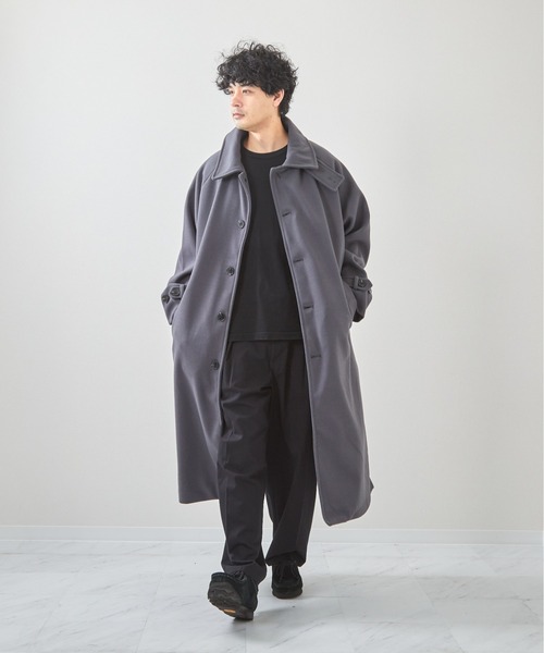 VIBGYOR(ヴィブジョー)の「フェイクメルトンルーズステンコート(CN)(ステンカラーコート・メンズ・ベージュ/チャコールグレー/ブラック・X-LARGE/LARGE/MEDIUM)」の3枚目の写真