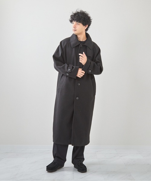 VIBGYOR(ヴィブジョー)の「フェイクメルトンルーズステンコート(CN)(ステンカラーコート・メンズ・ベージュ/チャコールグレー/ブラック・X-LARGE/LARGE/MEDIUM)」の10枚目の写真